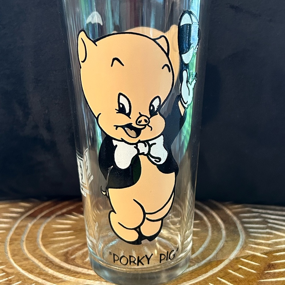 Porky Pig Glass Tumbler vintage Pepsi